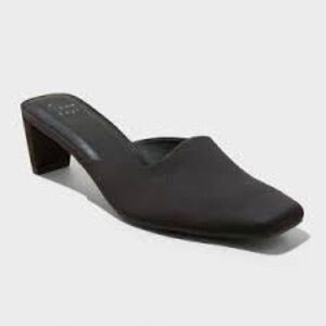 NWT A New Day Black Jessica Square Toe Mule Heel with Memory Foam